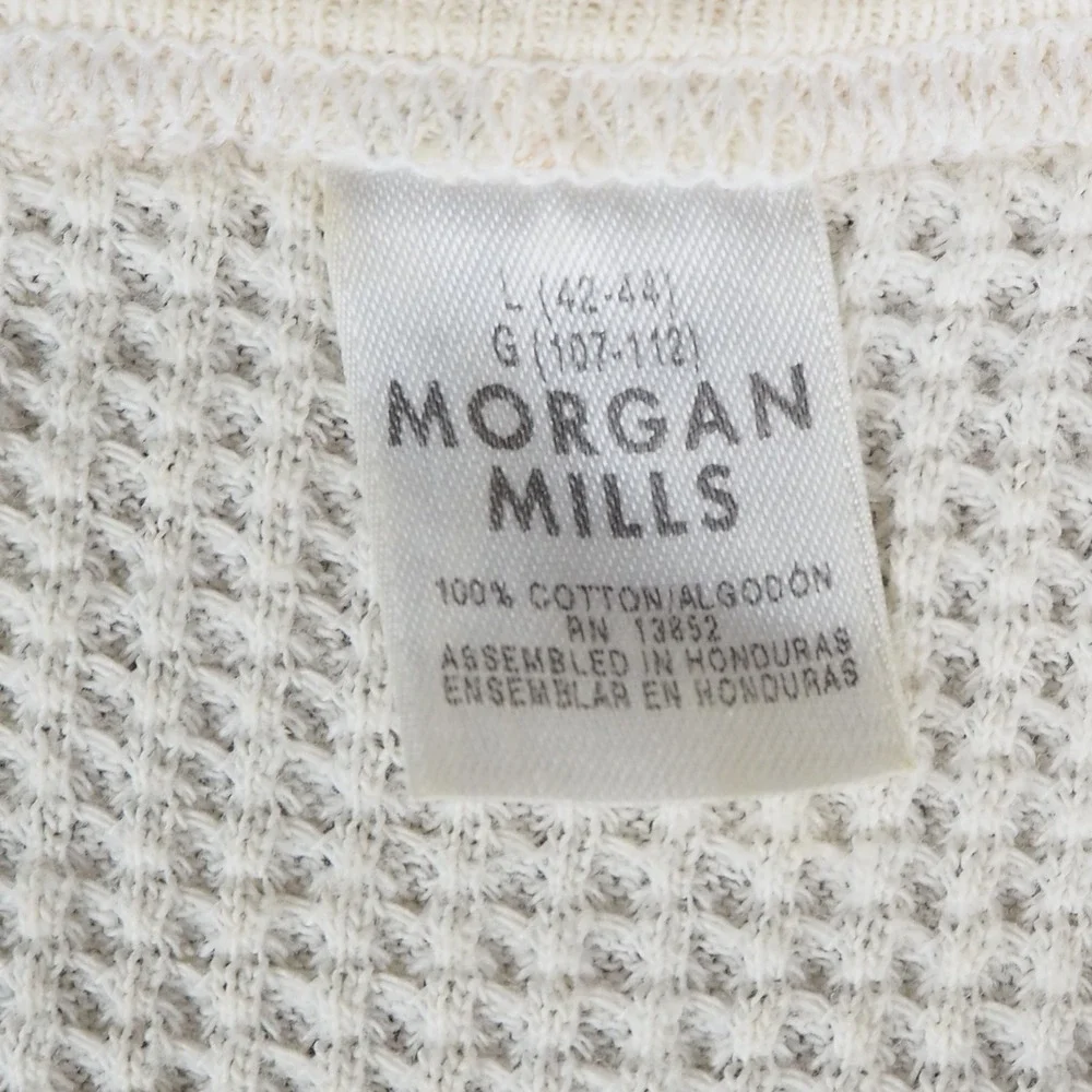 VTG Morgan Mills Thermal Waffle Knit‎ Top Mens L Cotton Long Sleeve Undershirt
